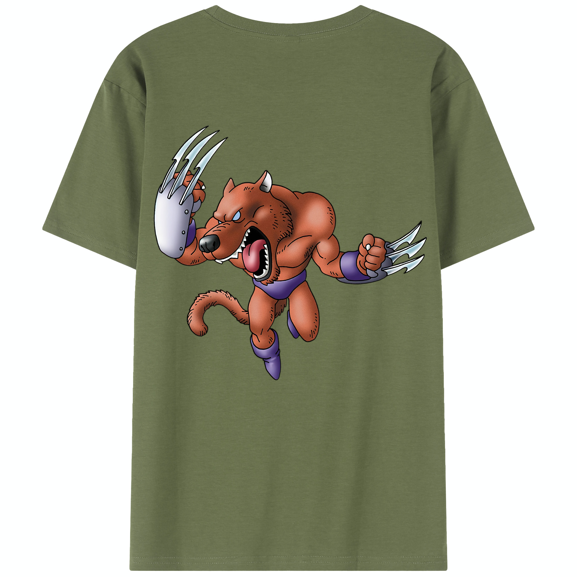 （画像用） ドラゴンクエスト Doragon Kuesuto Dragon Quest 綿100％半袖Tシャツ（背面プリント）